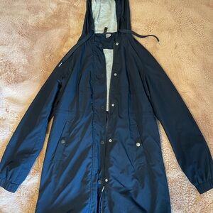 Women’s Blue Hooded Raincoat